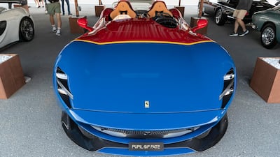 An impressive Ferrari SP2 Monza on display