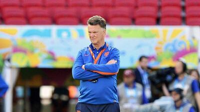 Netherlands coach Louis van Gaal shown during a training session on Tuesday ahead of their 2014 World Cup Group B match with Australia on Wednesday. Koen Van Weel / EPA / June 17, 2014