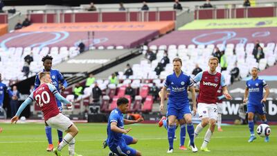 West Ham's Jarrod Bowen makes it 3-0. AP
