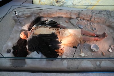 The museum's recreation based on a burial site discovered on Marawah Island. Pawan Singh for The National