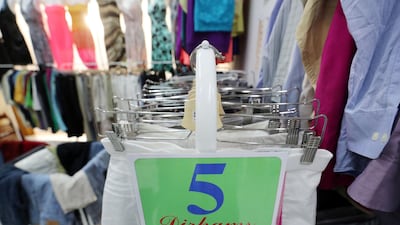 Garments at ukay ukay thrift shop Bodega on Hamdan Street, Abu Dhabi. Photo: Chris Whiteoak / The National
