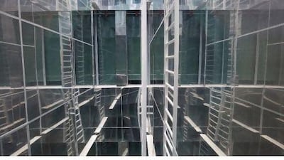 A view of the skylight shaft from a room at the energy-efficient easyHotel in Jebel Ali. Jaime Puebla / The National