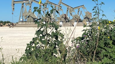 An oil well site in Texas, US. American refiners are pumping more crude since the pandemic on hopes of an up tick in economic activity. Reuters