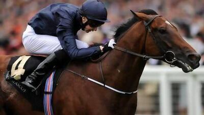 Jockey Jospeh O’Brien rides Declaration of War to victory in the Queen Anne Stakes during day one of Royal Ascot in Ascot, England. Charlie Crowhurst / Getty Images