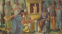 Lebanese illustrator and writer Blanche Daoud Ammoun (1912–2011) draws deeply on Levantine history and Phoenician heritage in her artistic work. Photo: Barjeel Art Foundation