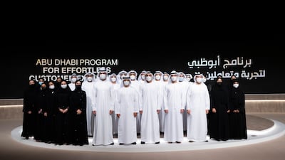 Sheikh Khaled bin Mohamed launched the Abu Dhabi Programme for Effortless Customer Experience on Tuesday. Image: Ministry of Presidential Affairs ---