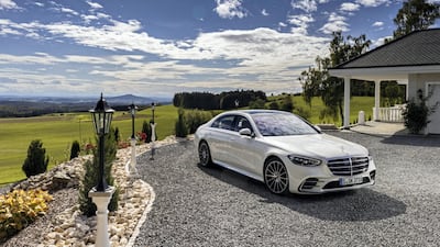 An early reveal shot of the S-Class from 2020.