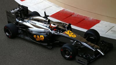 Stoffel Vandoorne of Belgium and McLaren drives during day one of Formula One testing at Yas Marina Circuit on November 25, 2014 in Abu Dhabi, United Arab Emirates. (Photo by Dan Istitene/Getty Images)