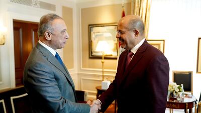 Mr Al Kadhimi meets Sheikh Ahmad Nawaf Al Ahmad Al Sabah, Prime Minister of Kuwait.