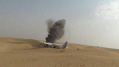 One of the pictures circulating on social media after the Cessna plane landed in the desert. No one was injured in the incident.