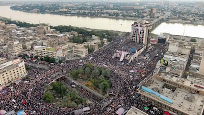Baghdad's Tahrir Square, where Kurdish pharmacist Sheelan Dara reportedly attended demonstrations demanding the removal of the political class. AFP