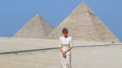 Princess Diana visits the Pyramids in Giza. Getty Images