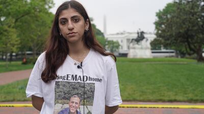 Ariana Shargi, daughter of Emad Shargi, poses for a photo in front of the White House.