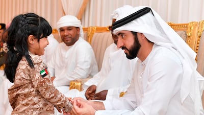 Sheikh Hamdan bin Mohammed visits the family of Sgt Khalifa Hashel Al Mesmari to offer his condolences. Wam