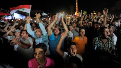 The goal secured a spot for Syria in the Asian play-offs towards a possible qualification for the World Cup 2018. Omar Sanadiki / Reuters