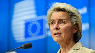European Commission President Ursula von der Leyen says the bloc will hit Russia with 'massive economic and financial sanctions' if it invades Ukraine. AP Photo