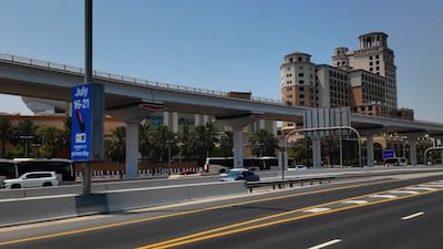 The road adjacent to the Kempinski hotel was converted from one-way to two-way traffic. RTA