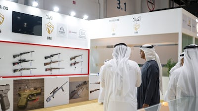Sheikh Mohamed views a display at Abu Dhabi International Hunting and Equestrian Exhibition