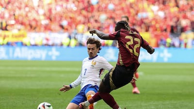 Showed his quality – apart from managing to add to his 44 goals for France. Had one tame effort struck at Casteels early in game with next opportunity not arriving until second half when he shot wide from edge of area. Booked for foul on Doku. AFP