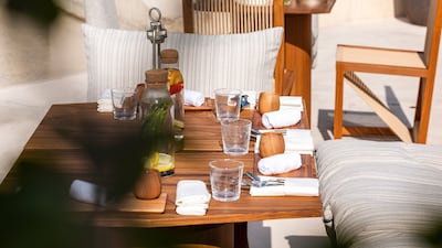 The tables and chairs at Erth are made by an Emirati designer