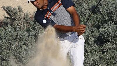 Arjun Atwal of India in action during the final round of the Dubai Open at The Els Club Dubai on December 21, 2014 in Dubai, United Arab Emirates. (Photo by Francois Nel/Getty Images)