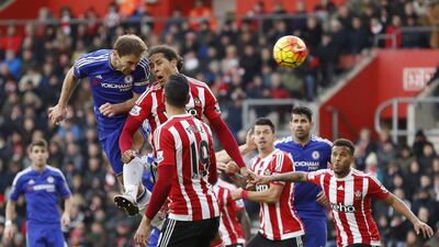 Football Soccer - Southampton v Chelsea - Barclays Premier League - St Mary's Stadium - 27/2/16Chelsea's Branislav Ivanovic scores their second goalAction Images via Reuters / John SibleyLivepicEDITORIAL USE ONLY. No use with unauthorized audio, video, data, fixture lists, club/league logos or "live" services. Online in-match use limited to 45 images, no video emulation. No use in betting, games or single club/league/player publications. Please contact your account representative for further details.