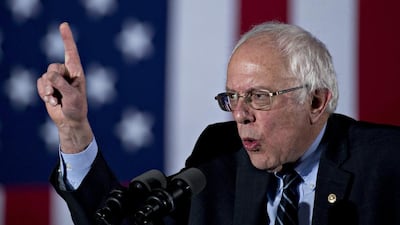 Senator Bernie Sanders, an independent from Vermont and 2016 Democratic presidential candidate, speaks during a primary watch party at Concord High School in Concord, New Hampshire. Andrew Harrer / Bloomberg