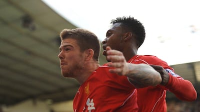 Left-back: Alberto Moreno, Liverpool. The Spaniard stood out at White Hart Lane even before he opened his Liverpool account with a memorable solo goal. (Photo: Olly Greenwood / AFP)