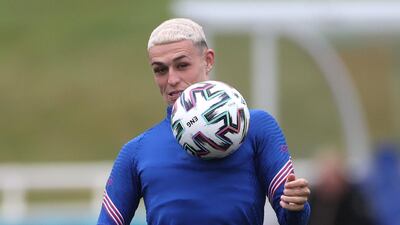 England's Phil Foden during training. Reuters