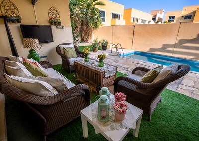 The pool area in the back garden. Photo: Victor Besa / The National