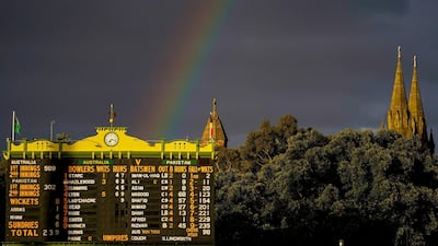 The famous scoreboard at the Adelaide Oval. EPA
