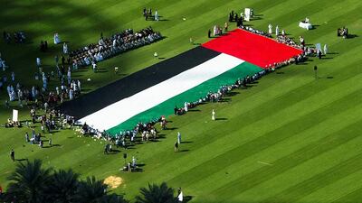 Biggest flag made out of pencils: The UAE broke the Guinness World Record for forming the country’s biggest flag out of pencils at the Emirates Palace Abu Dhabi square on the occasion of its 43rd National Day in 2014. Courtesy Security Media