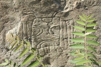 Rock paintings dating back to the Late Neolithic age in the Helan mountains. Photo: John Brunton