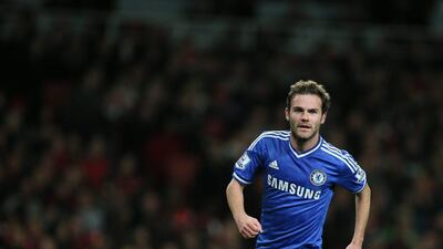Juan Mata scored Chelsea's second goal in a 2-0 win over Arsenal in the League Cup on Tuesday. Alastair Grant / AP