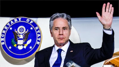 US Secretary of State Antony Blinken arrived in Abu Dhabi yesterday, during his week-long trip across the Middle East. AFP