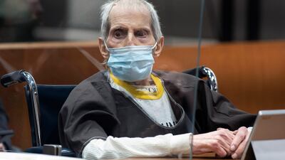 New York real estate scion Robert Durst sits in the courtroom as he is sentenced to life in prison without chance of parole. AP