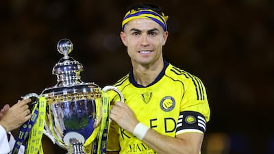 Al Nassr's Cristiano Ronaldo after winning the Saudi Pro League title at the Al Awwal Park in Riyadh on May 21, 2026. AFP