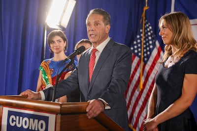 Andrew Cuomo speaks during his election night watch party, in which he conceded the primary and congratulated state assemblyman Zohran Mamdani, in New York on June 24. EPA