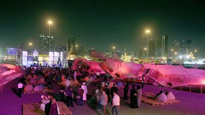 Visitors explore Warehouse421 in Mina Zayed. Satish Kumar / The National