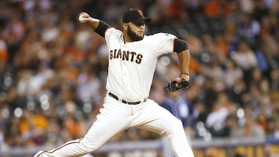 Yusmeiro Petit has thrown nine innings without allowing a run for the San Francisco Giants during the post-season. Tony Avelar / AP
