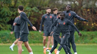 N'Golo Kante during the training session at Cobham. PA