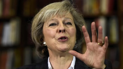 Britain's Home Secretary, Theresa May, speaking at the Royal United Services Institute in London on June 30, 2016. Dylan Martinez / Reuters