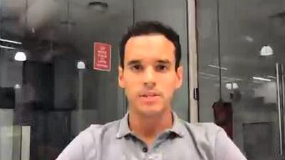 Giac, co-founder of the communication app ToTok, is seen here in a video message to Apple and Google.