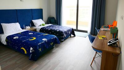 View of a boys sharing room at Sanad Village in Dubai.