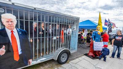 Followers of Republican presidential candidate Donald Trump attend the Trump Festival in Palmetto, Florida. EPA