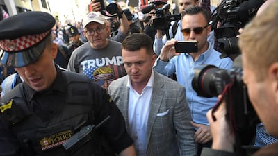 Tommy Robinson was found guilty of interfering with the trial of a sexual grooming gang in May 2018. EPA