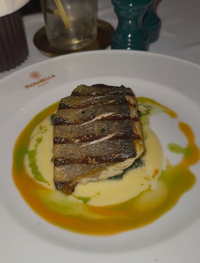 The chargrilled branzino had perfectly crispy skin. Hala Nasar / The National