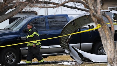 Photos on television and social media showed large chunks of plane parts strewn across in the city. AP
