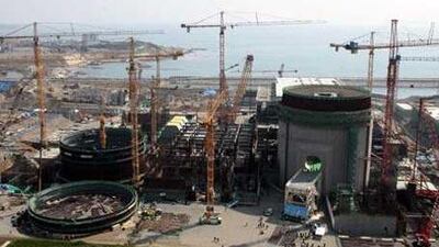 Nuclear power stations under construction in Busan, South Korea.