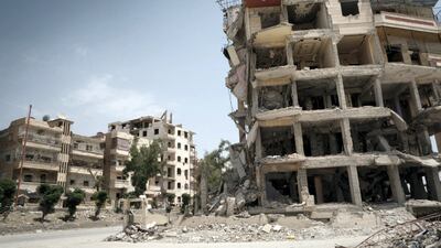 Destroyed neighbourhood in central Raqqa / David Pratt for The National